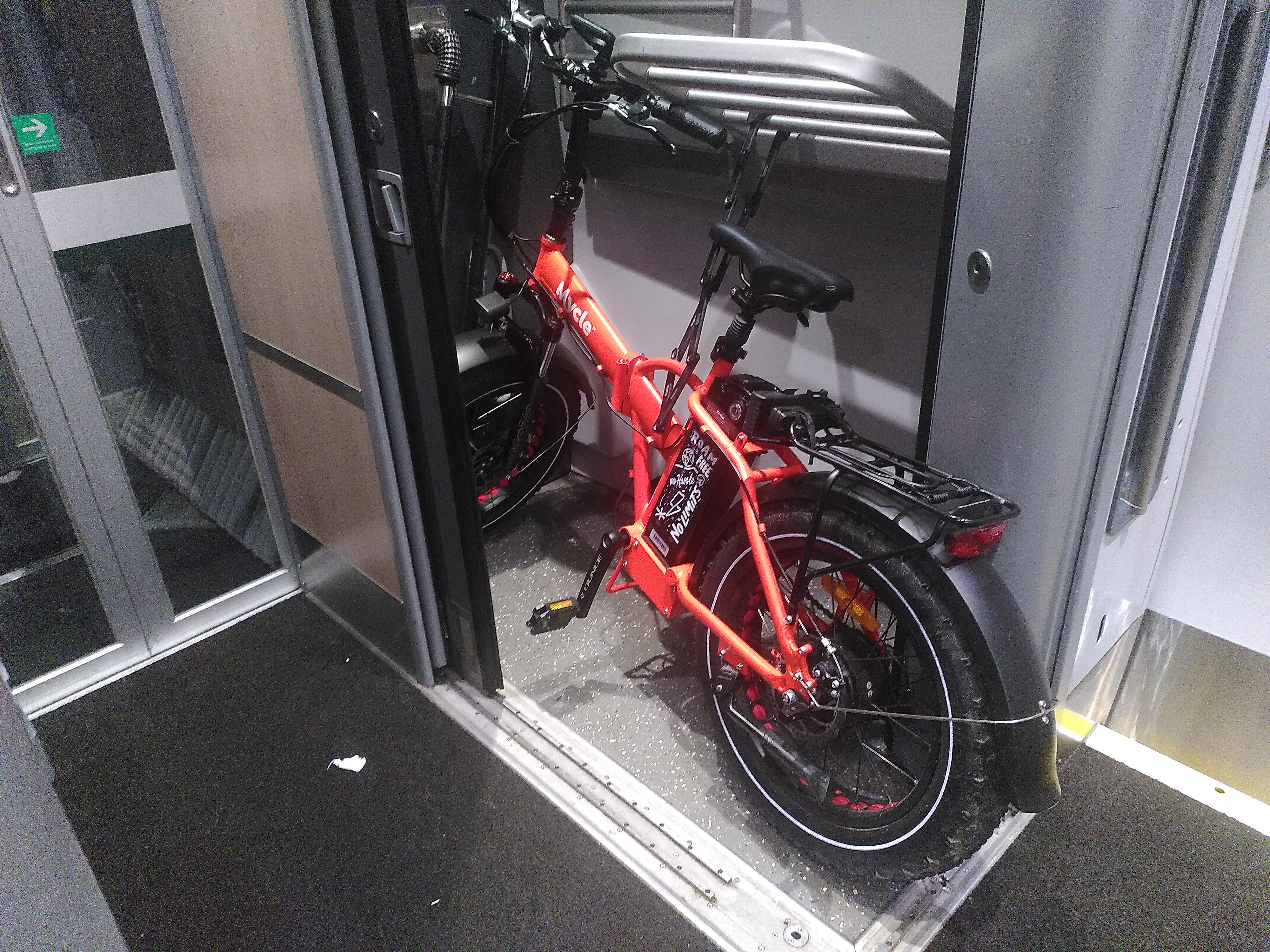 Bike that doesn't qute fit in the train cubby