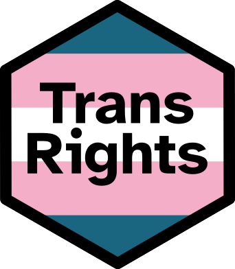 Greyscale trans flag background with Trans Rights